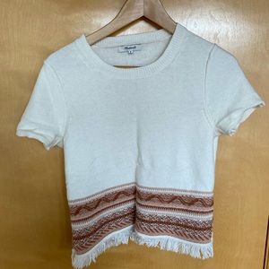 Madewell Short Sleeve Fringe Sweater
